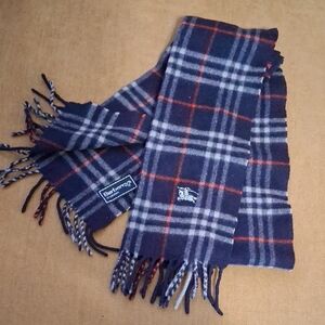 Burberry Blue and Red Checkered Men's Scarf